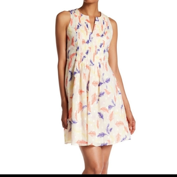 CeCe feather print dress size 10 - Picture 1 of 10